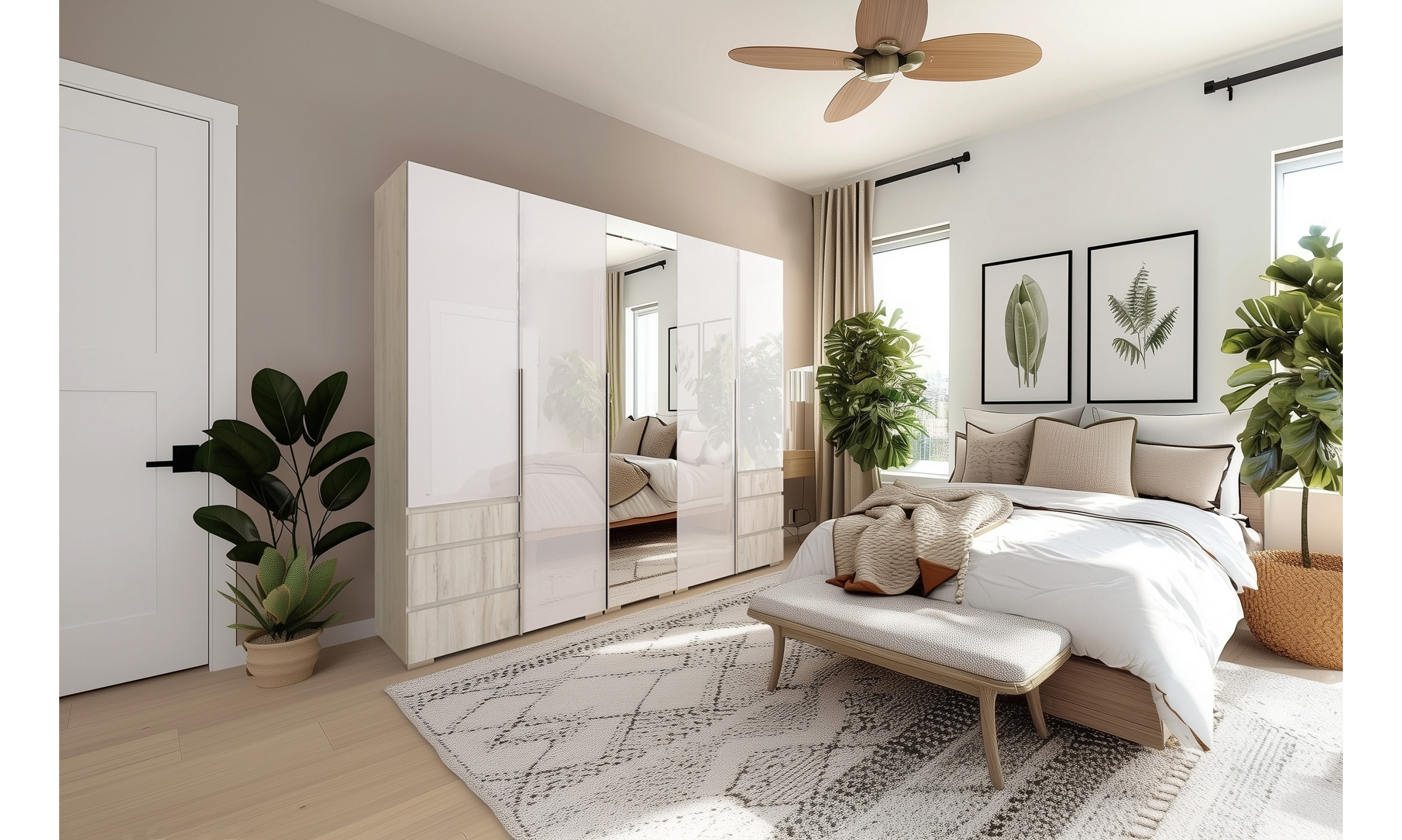 Silver gardrób 225 magasfényű ajtós