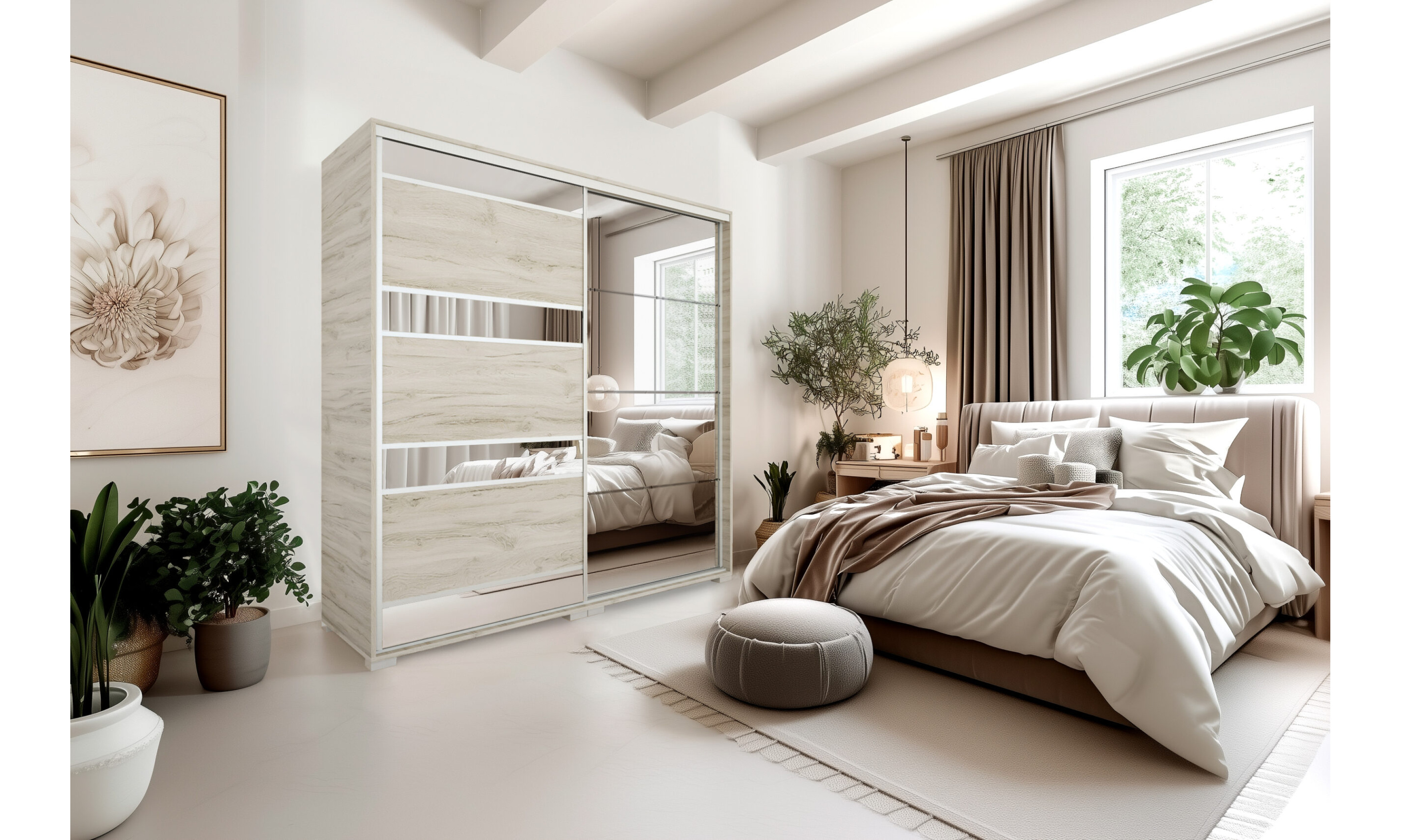 Peking tolóajtós gardrób 200 1 fózolt tükrös ajtóval Peking tolóajtós gardrób 200 1 fózolt tükrös ajtóval