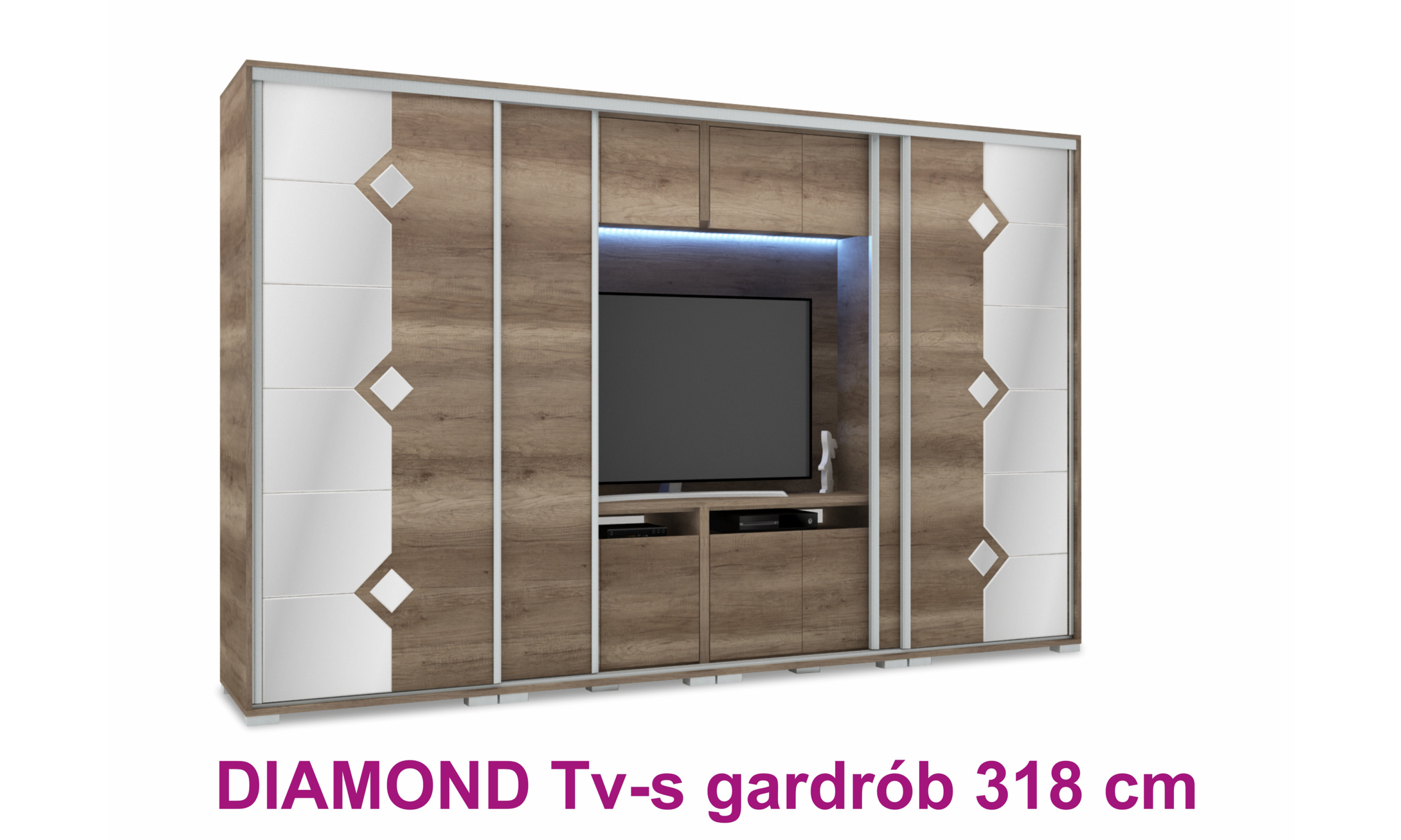 Diamond TV-s tolóajtós gardrób 318